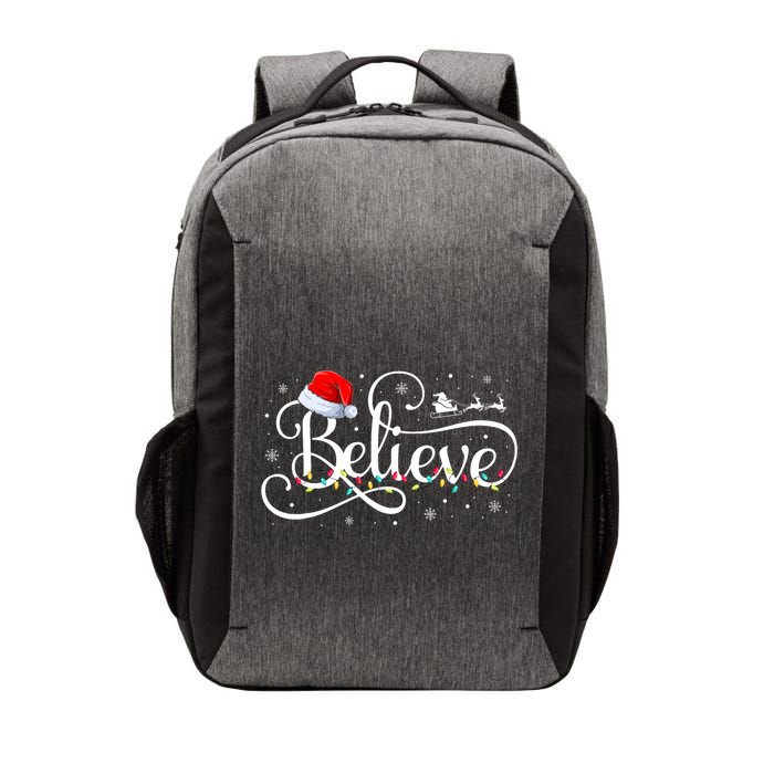 Christmas Believe Santa Claus Funny Family Matching Vector Backpack