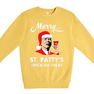 Christmas Biden Santa Merry St PattyS Trick Or Treat Funny Premium Crewneck Sweatshirt