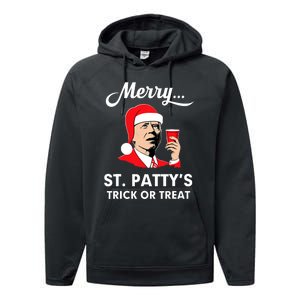 Christmas Biden Santa Merry St PattyS Trick Or Treat Funny Performance Fleece Hoodie