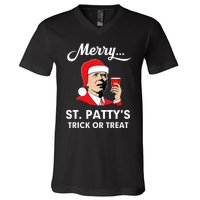 Christmas Biden Santa Merry St PattyS Trick Or Treat Funny V-Neck T-Shirt