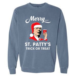 Christmas Biden Santa Merry St PattyS Trick Or Treat Funny Garment-Dyed Sweatshirt