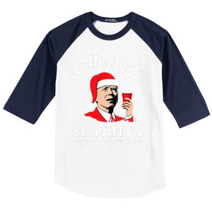 Christmas Biden Santa Merry St PattyS Trick Or Treat Funny Baseball Sleeve Shirt