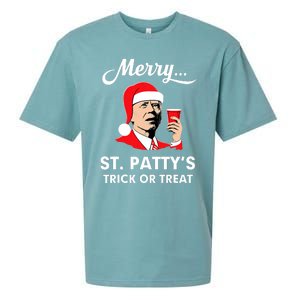 Christmas Biden Santa Merry St PattyS Trick Or Treat Funny Sueded Cloud Jersey T-Shirt