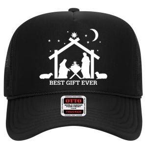 Christian Bible School Jesus Nativity Scene High Crown Mesh Back Trucker Hat