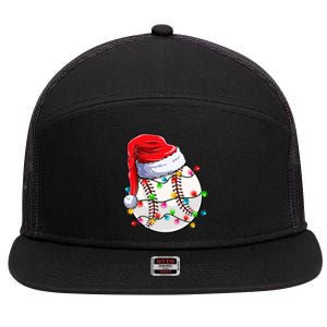 Christmas Baseball Santa Hat Funny Xmas Pajama Cute Gift 7 Panel Mesh Trucker Snapback Hat