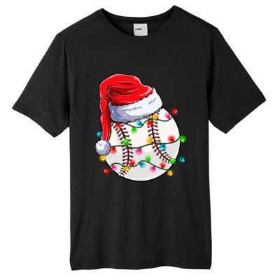 Christmas Baseball Santa Hat Funny Xmas Pajama Cute Gift Tall Fusion ChromaSoft Performance T-Shirt