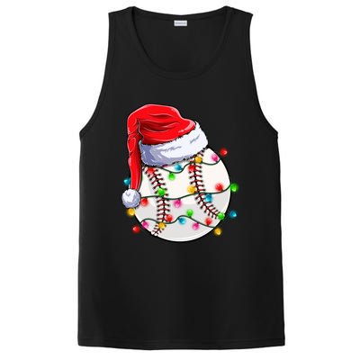 Christmas Baseball Santa Hat Funny Xmas Pajama Cute Gift PosiCharge Competitor Tank