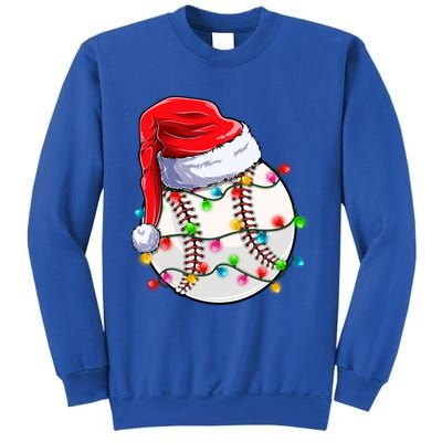 Christmas Baseball Santa Hat Funny Xmas Pajama Cute Gift Sweatshirt