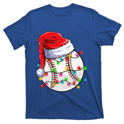 Christmas Baseball Santa Hat Funny Xmas Pajama Cute Gift T-Shirt