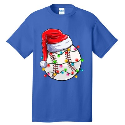 Christmas Baseball Santa Hat Funny Xmas Pajama Cute Gift Tall T-Shirt