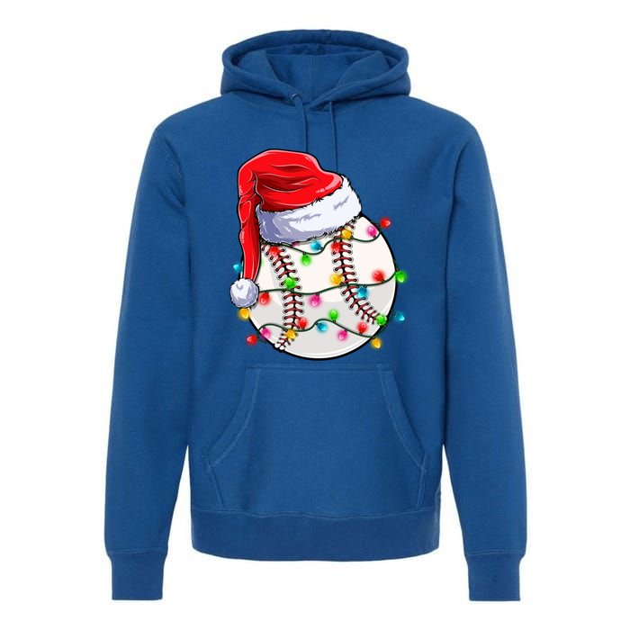 Christmas Baseball Santa Hat Funny Xmas Pajama Cute Gift Premium Hoodie