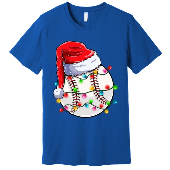 Christmas Baseball Santa Hat Funny Xmas Pajama Cute Gift Premium T-Shirt