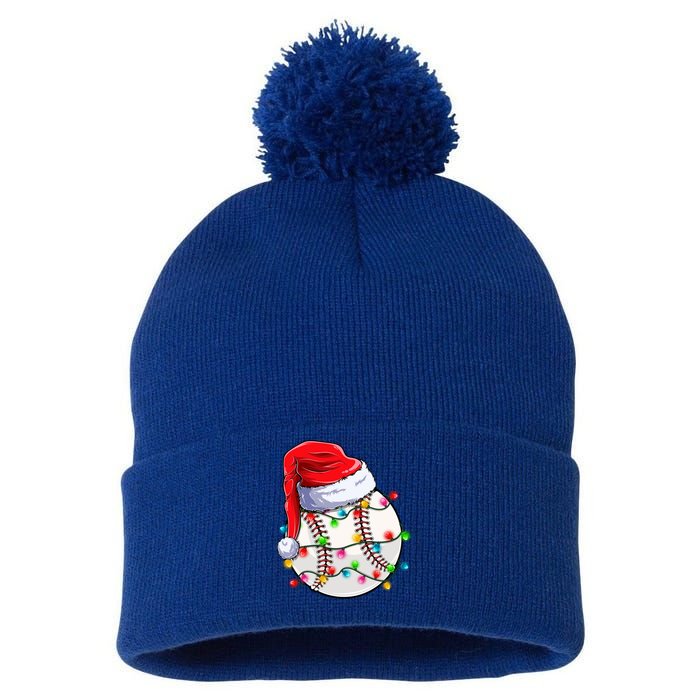 Christmas Baseball Santa Hat Funny Xmas Pajama Cute Gift Pom Pom 12in Knit Beanie