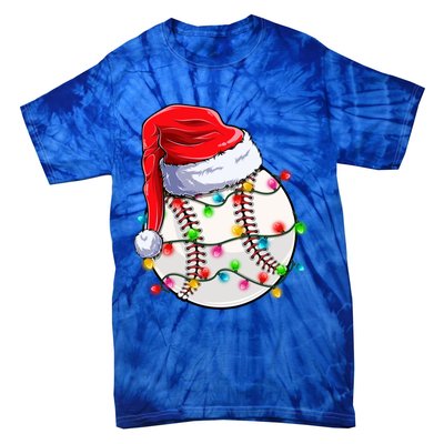 Christmas Baseball Santa Hat Funny Xmas Pajama Cute Gift Tie-Dye T-Shirt