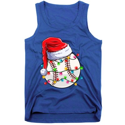 Christmas Baseball Santa Hat Funny Xmas Pajama Cute Gift Tank Top