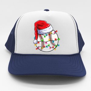 Christmas Baseball Santa Hat Funny Xmas Pajama Cute Gift Trucker Hat