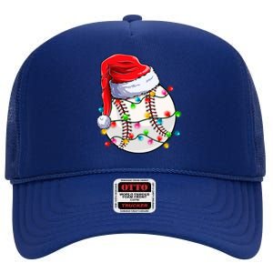 Christmas Baseball Santa Hat Funny Xmas Pajama Cute Gift High Crown Mesh Back Trucker Hat