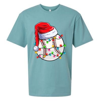 Christmas Baseball Santa Hat Funny Xmas Pajama Cute Gift Sueded Cloud Jersey T-Shirt