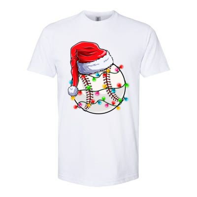 Christmas Baseball Santa Hat Funny Xmas Pajama Cute Gift Softstyle CVC T-Shirt