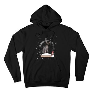 Christmas Black Sphynx Cat Snow Globe Gift Hoodie