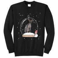 Christmas Black Sphynx Cat Snow Globe Gift Sweatshirt