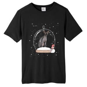 Christmas Black Sphynx Cat Snow Globe Gift Tall Fusion ChromaSoft Performance T-Shirt