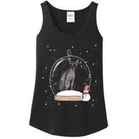 Christmas Black Sphynx Cat Snow Globe Gift Ladies Essential Tank