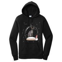 Christmas Black Sphynx Cat Snow Globe Gift Women's Pullover Hoodie