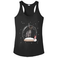 Christmas Black Sphynx Cat Snow Globe Gift Ladies PosiCharge Competitor Racerback Tank