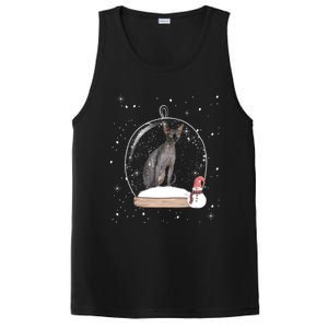 Christmas Black Sphynx Cat Snow Globe Gift PosiCharge Competitor Tank