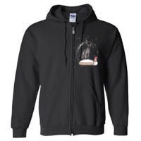 Christmas Black Sphynx Cat Snow Globe Gift Full Zip Hoodie