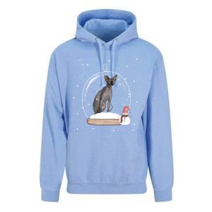 Christmas Black Sphynx Cat Snow Globe Gift Unisex Surf Hoodie