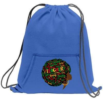 Cute Black Smart Teacher 'S Pride Black History Month Gift Sweatshirt Cinch Pack Bag