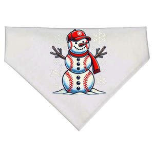 Christmas Baseball Snowman Baseball Christmas USA-Made Doggie Bandana