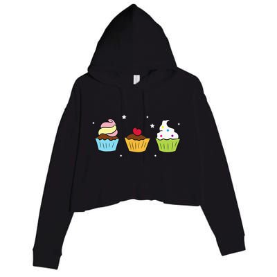 Cupcakes Baking Sweet Cupcakes Sweet Cupcake Baking Crop Fleece Hoodie