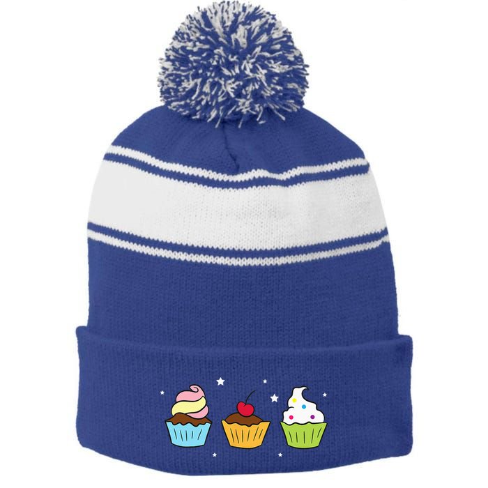 Cupcakes Baking Sweet Cupcakes Sweet Cupcake Baking Stripe Pom Pom Beanie