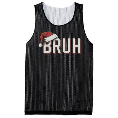 Christmas Bruh Santa Hat Holiday Meme Bro Greeting Mesh Reversible Basketball Jersey Tank