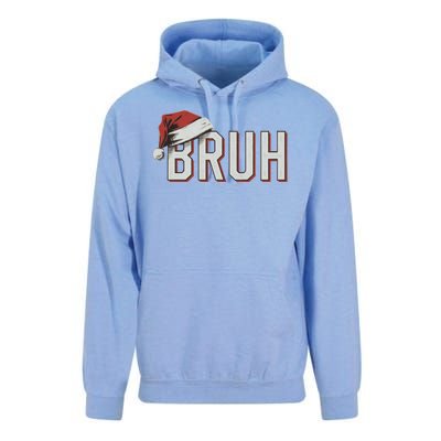 Christmas Bruh Santa Hat Holiday Meme Bro Greeting Unisex Surf Hoodie