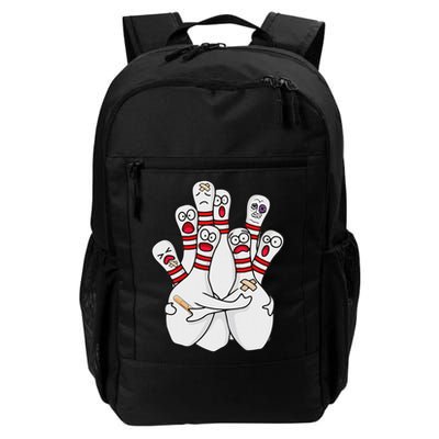 Cartoon Bowling Scared Bowling Pins Funny Sport Bowler Backpack
