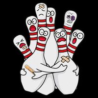 Cartoon Bowling Scared Bowling Pins Funny Sport Bowler 7-Panel Snapback Hat