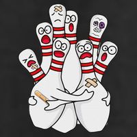 Cartoon Bowling Scared Bowling Pins Funny Sport Bowler 15oz Campfire Ceramic Mug