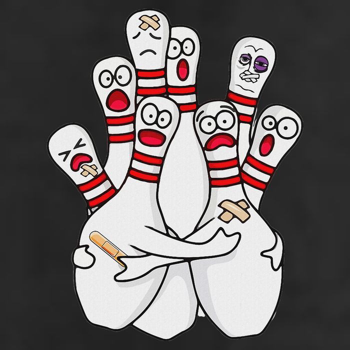 Cartoon Bowling Scared Bowling Pins Funny Sport Bowler 15oz Campfire Ceramic Mug