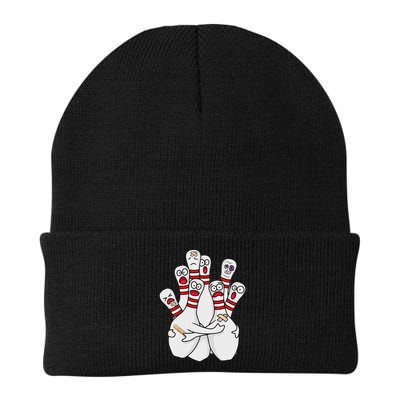 Cartoon Bowling Scared Bowling Pins Funny Sport Bowler Beanie