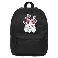 Cartoon Bowling Scared Bowling Pins Funny Sport Bowler 16 in Basic Backpack