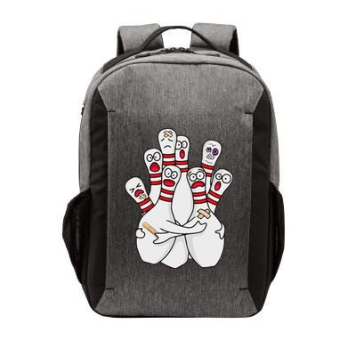 Cartoon Bowling Scared Bowling Pins Funny Sport Bowler Vector Backpack