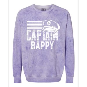 Captain Bappy Sailing Captain Hat Boat Owner Boating Sweatshirt Colorblast Crewneck Sweatshirt