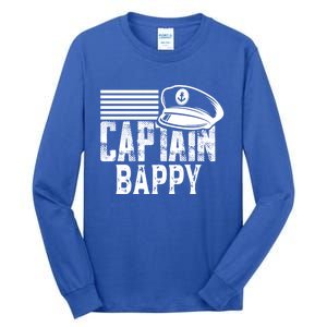 Captain Bappy Sailing Captain Hat Boat Owner Boating Sweatshirt Tall Long Sleeve T-Shirt