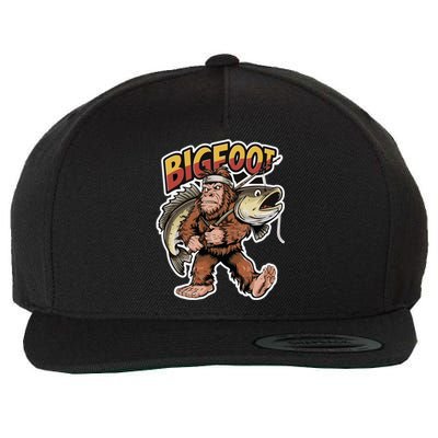 Catfishing Bigfoot Sasquatch Hunting Catfish Catfisher Gift Wool Snapback Cap