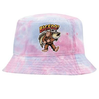 Catfishing Bigfoot Sasquatch Hunting Catfish Catfisher Gift Tie-Dyed Bucket Hat