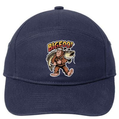 Catfishing Bigfoot Sasquatch Hunting Catfish Catfisher Gift 7-Panel Snapback Hat